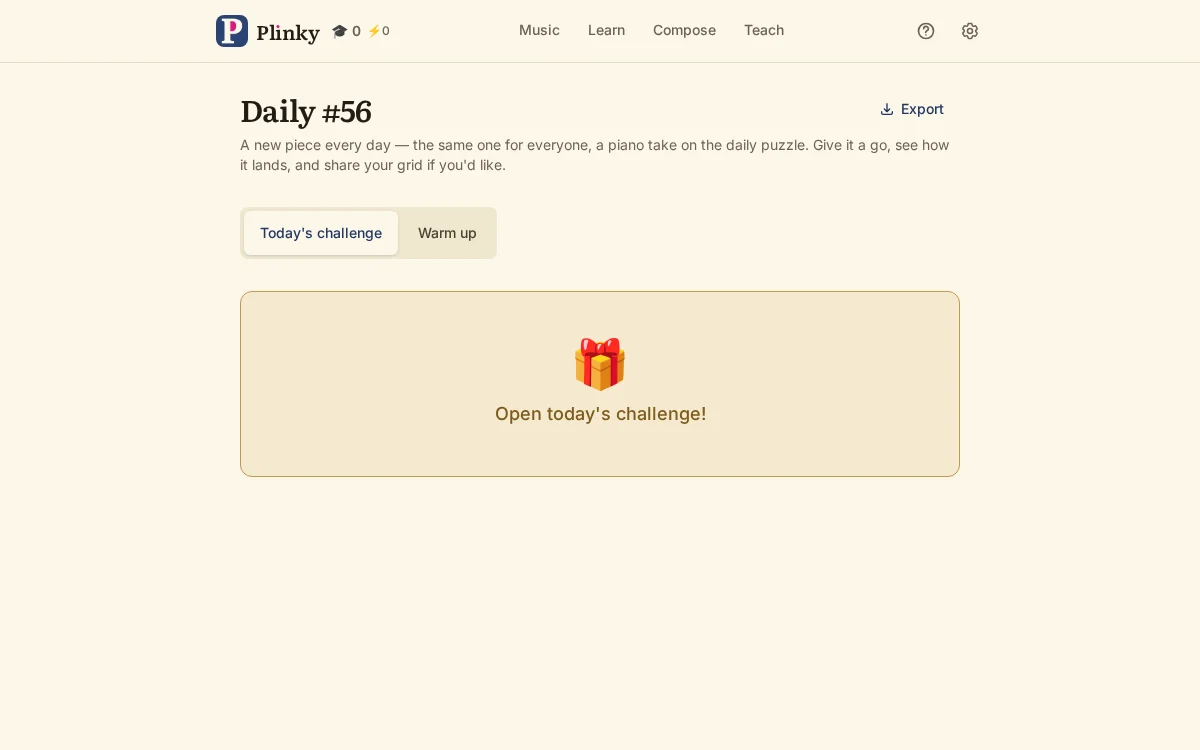 A screenshot of the daily challenge