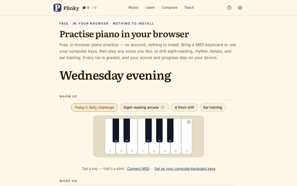 A screenshot of the home page