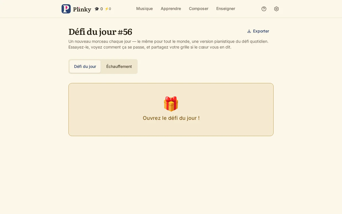 le défi du jour