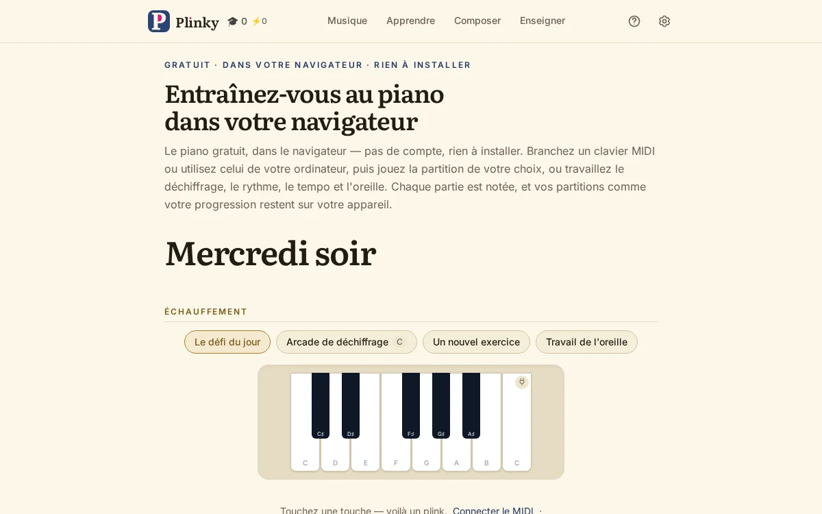 la page d'accueil