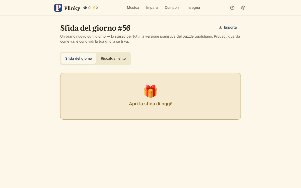 la sfida del giorno