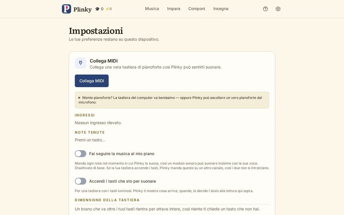 le impostazioni