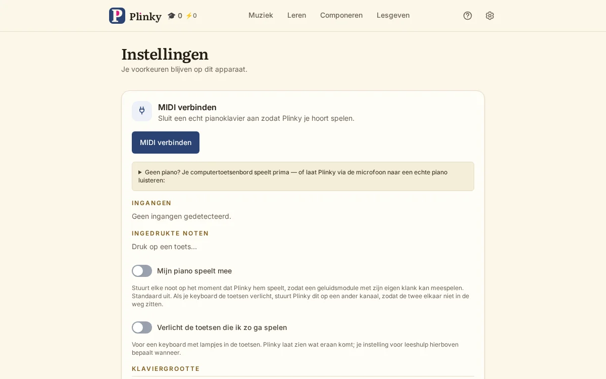 instellingen