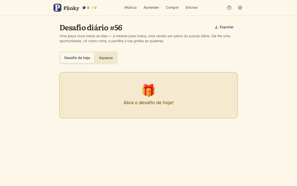 o desafio do dia